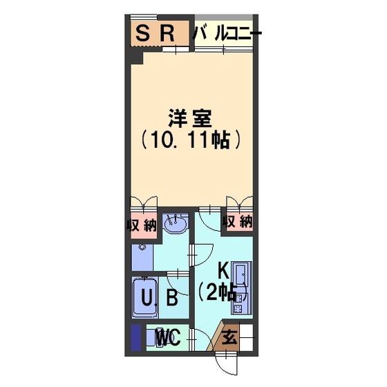 SIBEN DREI(1K/2階)の間取り写真
