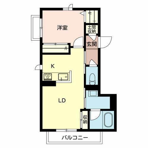 シャーメゾンポラリス(1LDK/2階)の間取り写真
