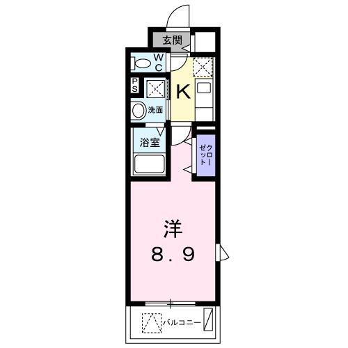 プティメゾン青葉台(1K/2階)の間取り写真