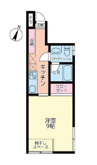 アルモニ(1K/3階)の間取り写真