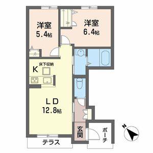 シャーメゾンサラ(2LDK/1階)の間取り写真