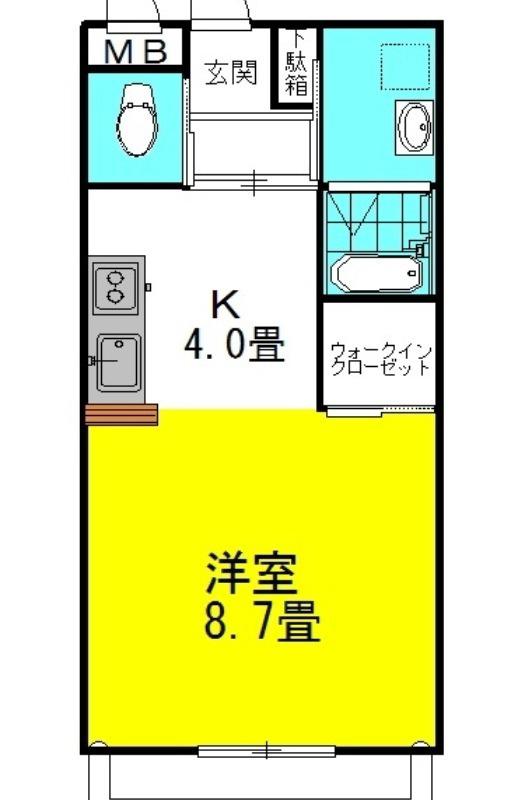 シティコートII(ワンルーム/2階)の間取り写真