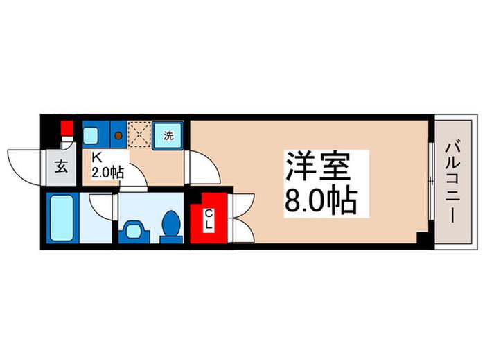 クレオ舞浜III(1K/1階)の間取り写真