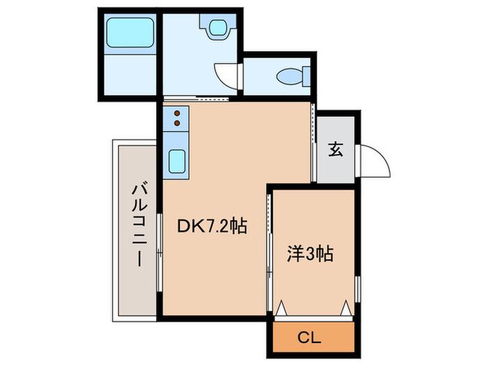 アリビア東朝霧丘(1DK/3階)の間取り写真