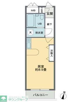 カーサグラン東向島(ワンルーム/3階)の間取り写真