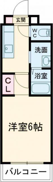 学校町通YMマンション(1K/1階)の間取り写真