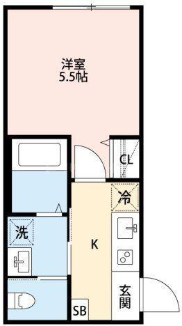 東武野田線 新柏駅 徒歩2分 3階建 築3年(1K/2階)の間取り写真