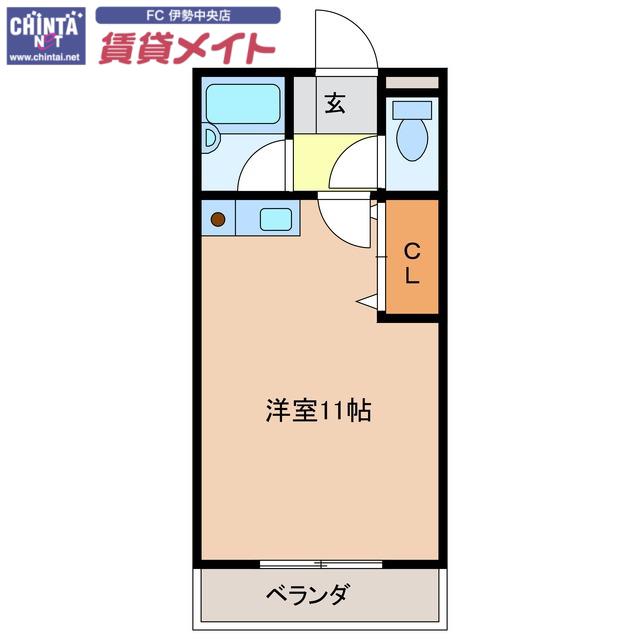 ハイツ21(ワンルーム/3階)の間取り写真