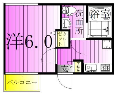 エクセラン北綾瀬(1K/1階)の間取り写真