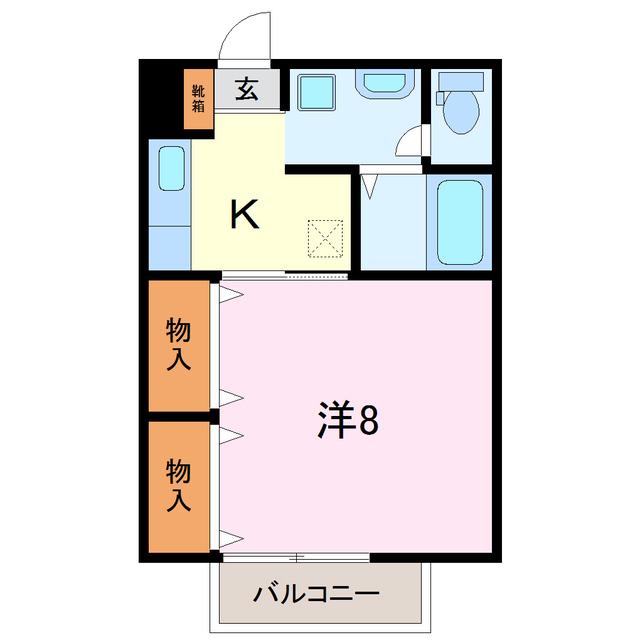 サングレース(1K/2階)の間取り写真