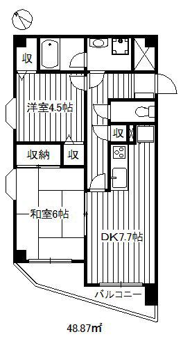 ルーチェ成増(2DK/2階)の間取り写真