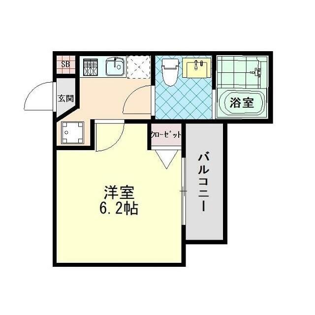グランメゾン東川口(1K/1階)の間取り写真