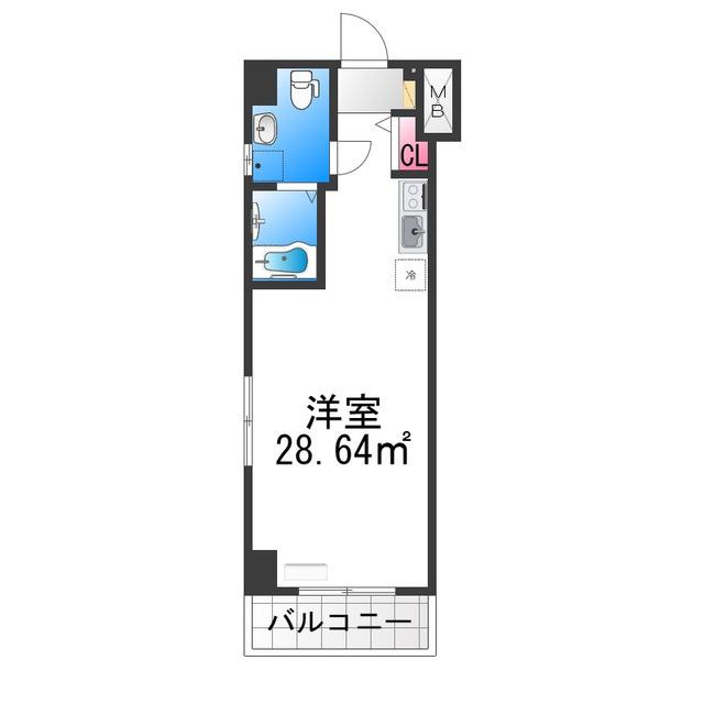 VITA NUOVA 堺(ワンルーム/9階)の間取り写真