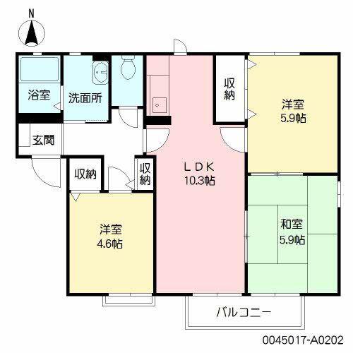 メルベーユ(3LDK/2階)の間取り写真