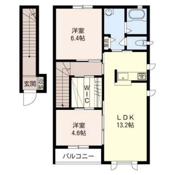 モデラードII(2LDK/2階)の間取り写真