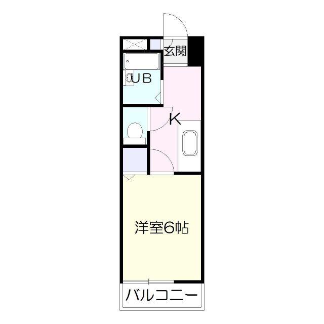 エクステンド武町(1K/6階)の間取り写真