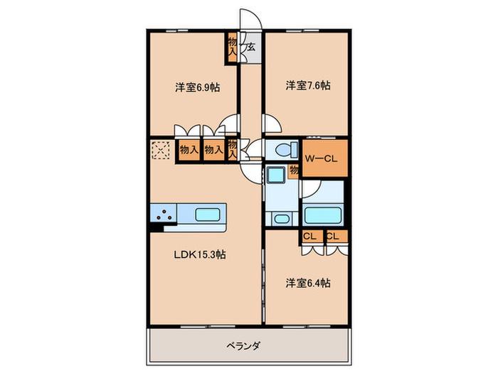 RESIDENCE D 東山(3LDK/4階)の間取り写真