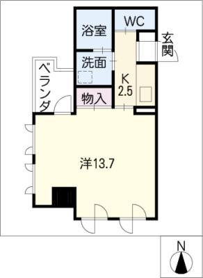 ハルモニア(1K/7階)の間取り写真