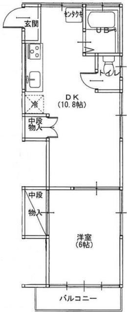第2明徳団地9号館(1DK/2階)の間取り写真