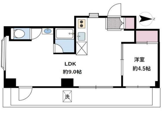 メゾンハナシマ(1LDK/1階)の間取り写真