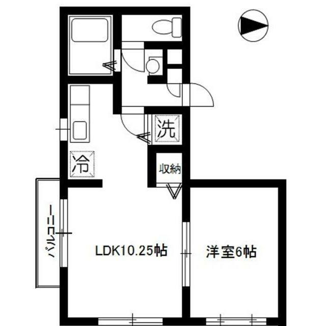 フレアプランドールB棟(1LDK/2階)の間取り写真