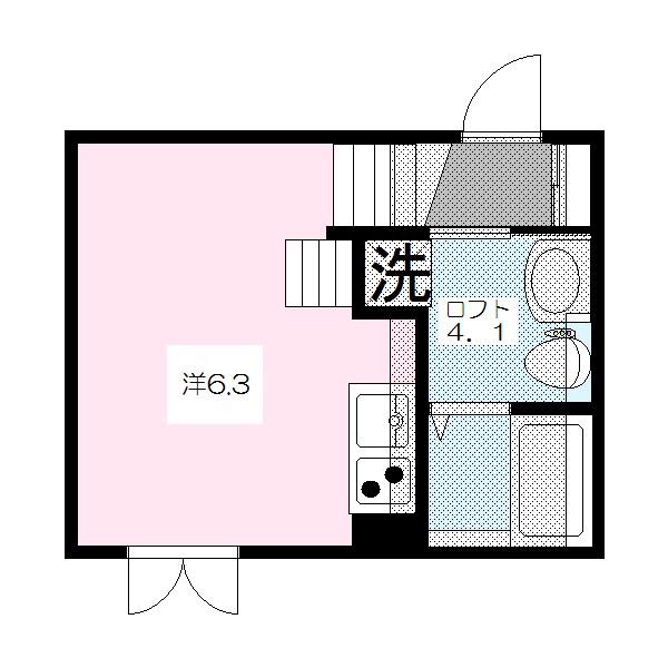 アルベルゴ中野(ワンルーム/2階)の間取り写真