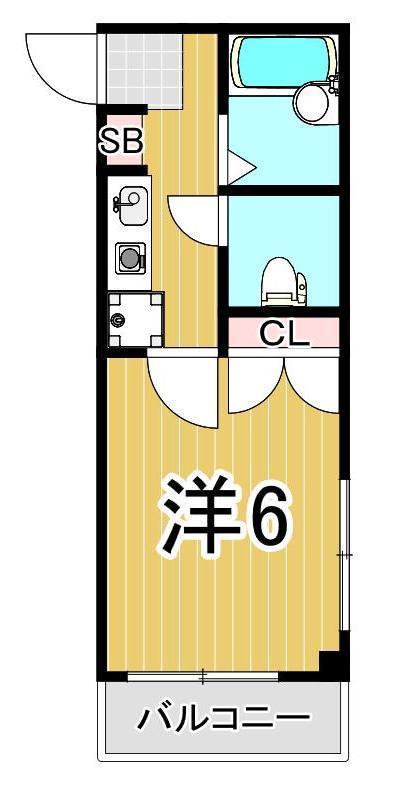 アーネスアヤセVI(1K/2階)の間取り写真