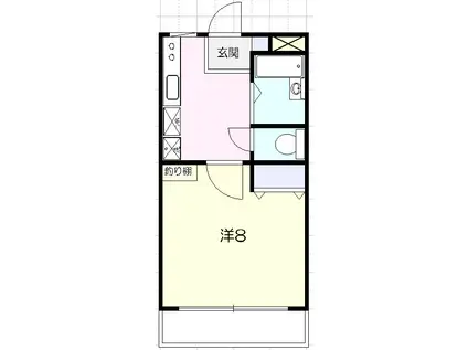 ライトバード(1K/2階)の間取り写真