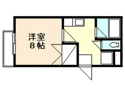 第二桃井レジデンス(1K/3階)の間取り写真