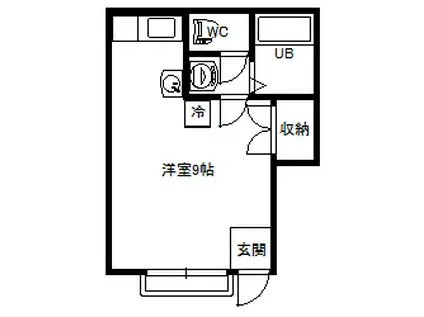 ピーノヴェルデ(ワンルーム/1階)の間取り写真