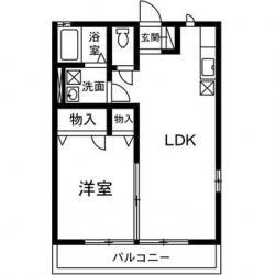 ＪＲ上越線 新前橋駅 徒歩32分 2階建 築21年(1LDK/1階)の間取り写真