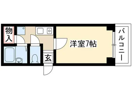 サンクオリティ鶴里(1K/2階)の間取り写真