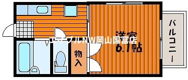 ハイツノア B(1K/2階)の間取り写真
