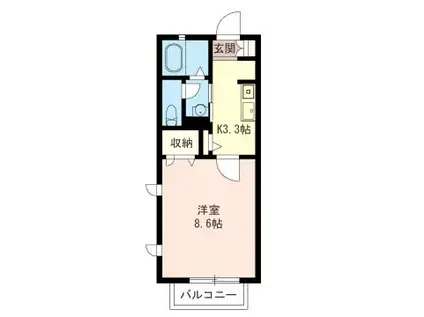 ソラティーオ座間(1K/1階)の間取り写真