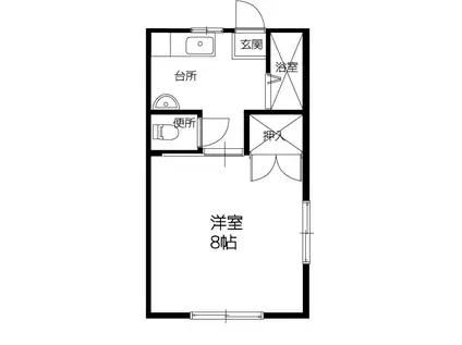 ひかり荘(1K/2階)の間取り写真