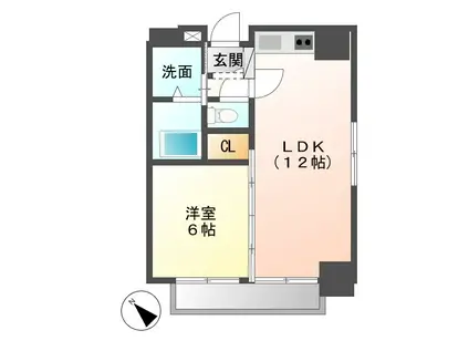 エクセレンテビラージュ登戸(1LDK/1階)の間取り写真
