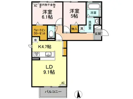 プリムヴェール(2LDK/3階)の間取り写真