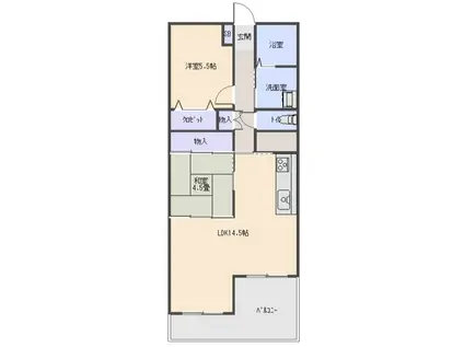 香月マンション(2LDK/2階)の間取り写真