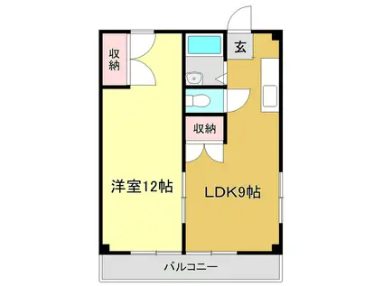 コーポMIKI(1LDK/4階)の間取り写真