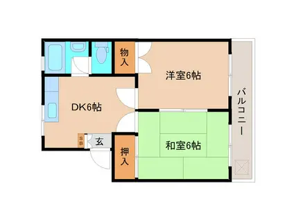 志村マンション(2DK/1階)の間取り写真