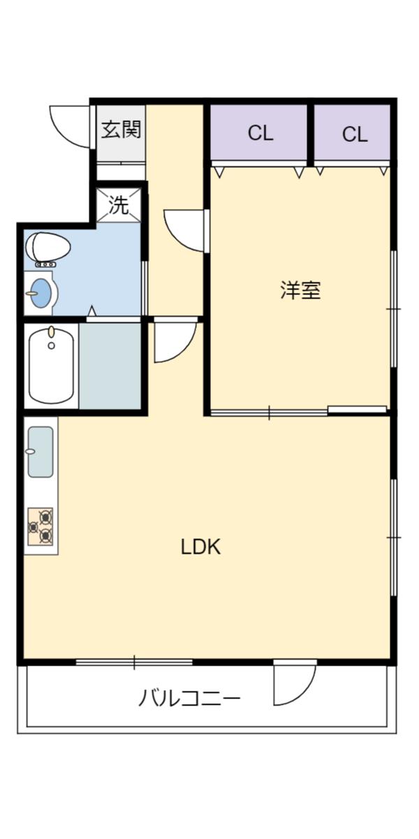 ソミュール南栄(1LDK/6階)の間取り写真