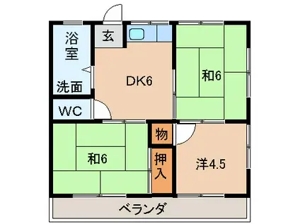 前田マンション(3DK/2階)の間取り写真