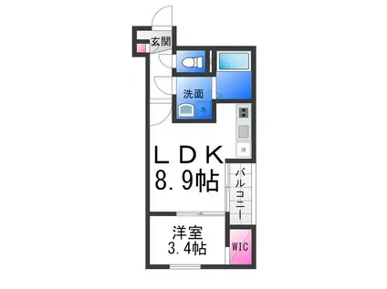 REGALEST七道洋(1LDK/3階)の間取り写真