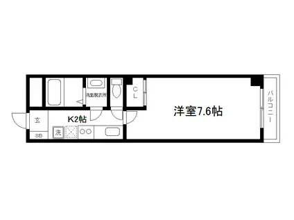 G・F東本願寺(1K/2階)の間取り写真