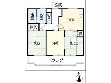 グリーンハイツ新栄(3DK/3階)の間取り写真
