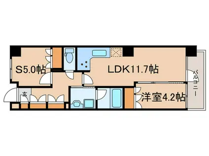 ドゥーエ早稲田(1SLDK/5階)の間取り写真
