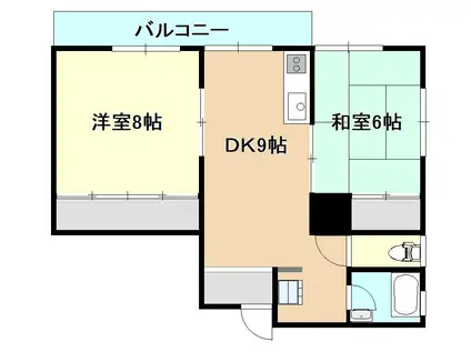 八千代マンション(2DK/4階)の間取り写真