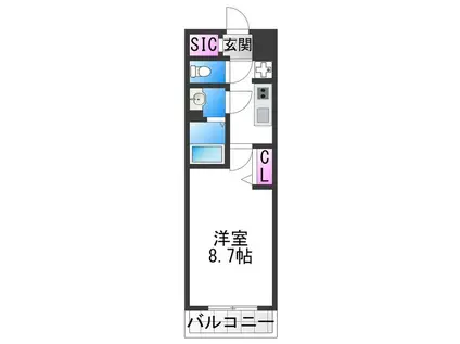 J-ARC天王寺イースト(1K/7階)の間取り写真
