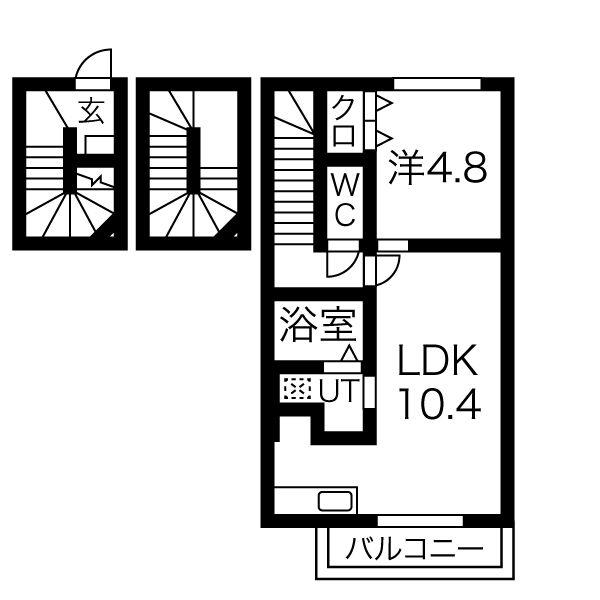 グランメゾン(1LDK/3階)の間取り写真