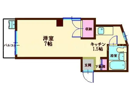 パンゲア松崎(ワンルーム/4階)の間取り写真